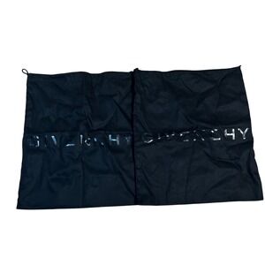 Givenchy Black Logo Dust Bags Set of 2 Shoe Storage Pouches